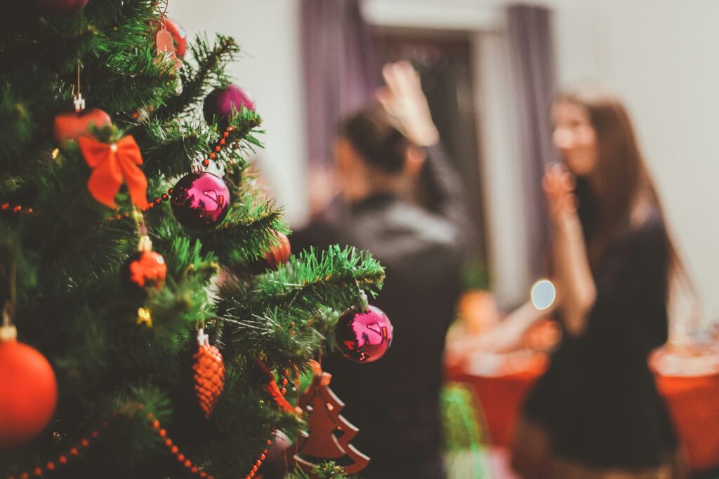 Christmas tree in a party