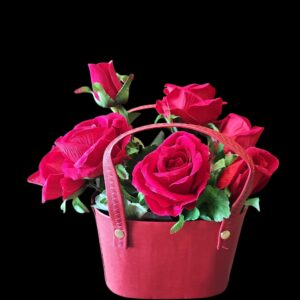 red rose hand bag