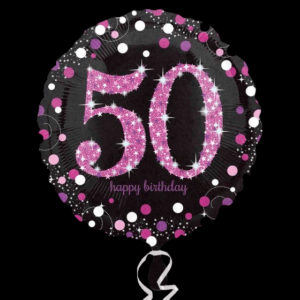 50TH PINK HOLOGRAPHIC AIR BALLOON