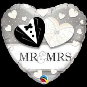 MR AND MRS SILVER AIR BALLOON