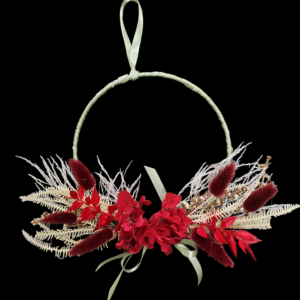 Racey red floral hoop