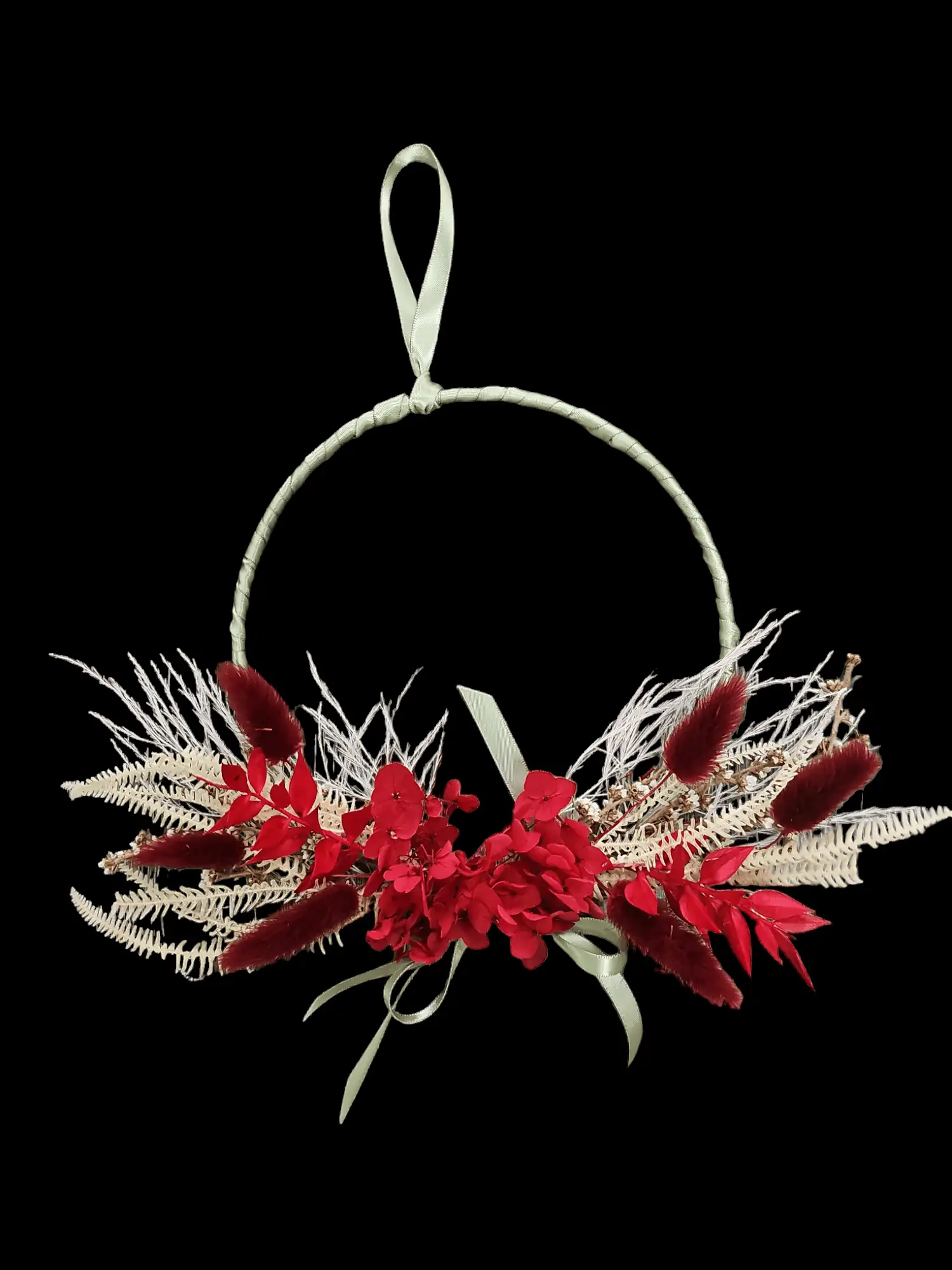 Racey red floral hoop