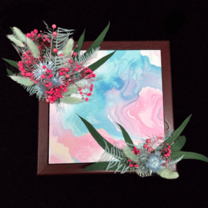 SERENE WATERCOLOUR AND AUSTRALIAN GUM ART TILE