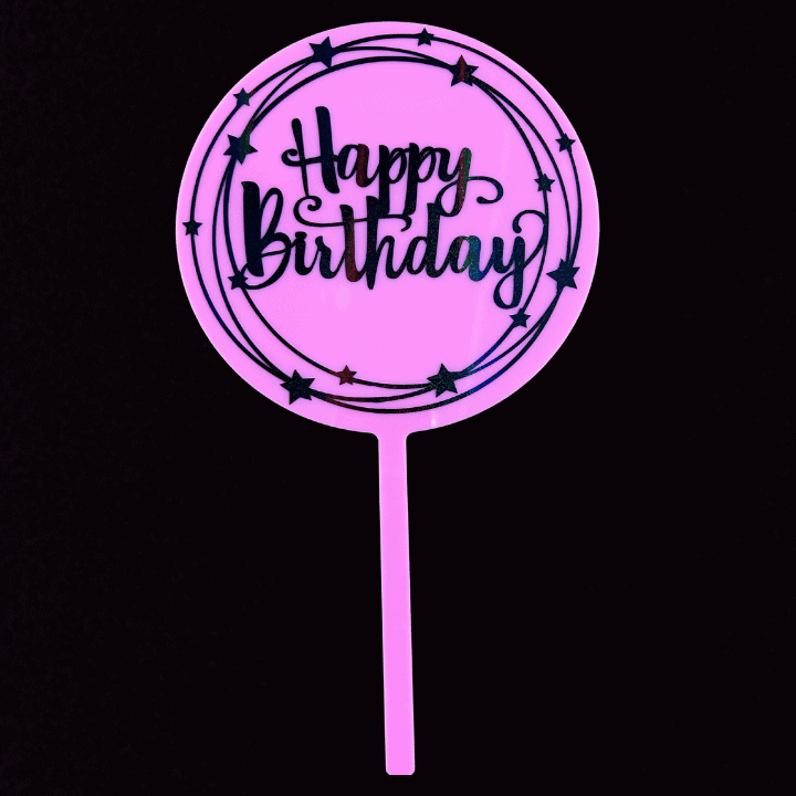 HAPPY BIRTHDAY PINK TOPPER
