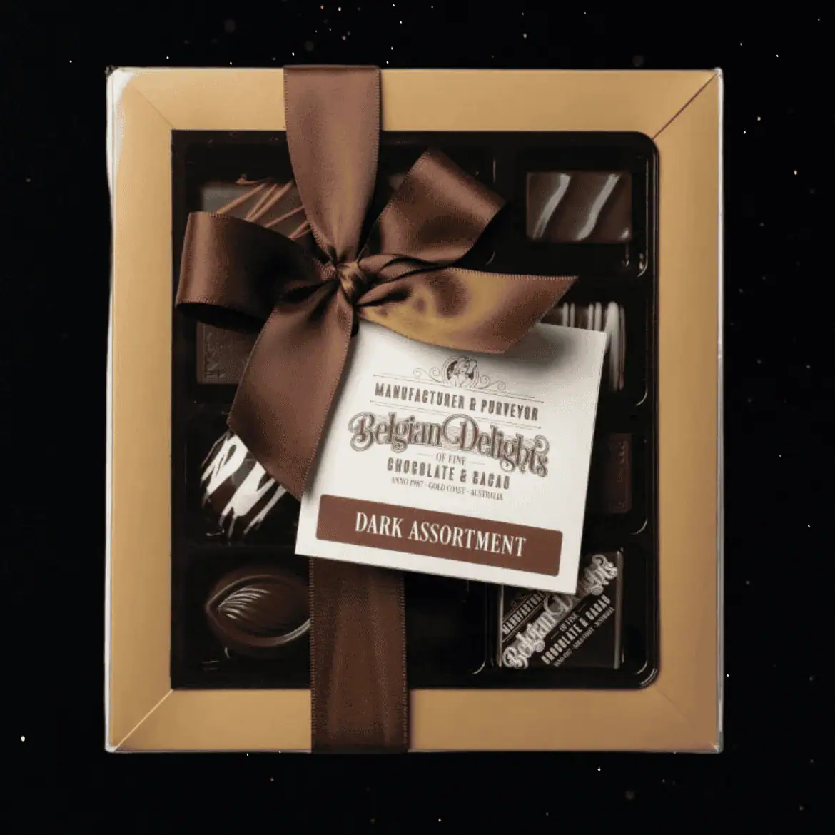 BELGIAN DELIGHTS ASSORTED DARK CHOCOLATE BOX