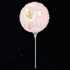 IT'S A GIRL WITH STORK BALLOON