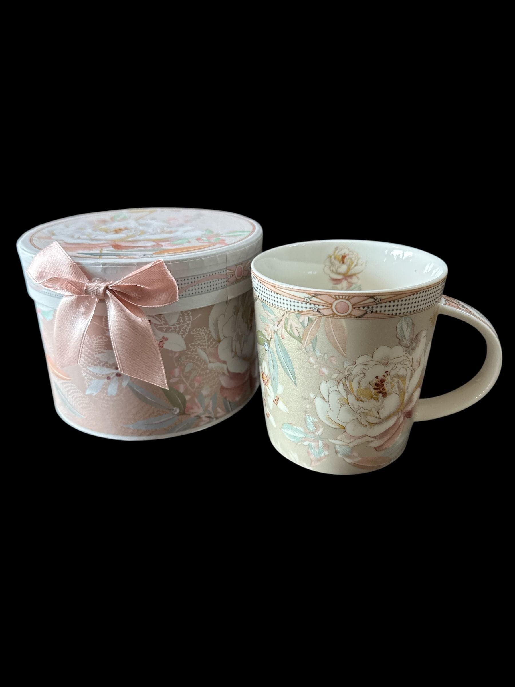 Peony Porcelain Large Mug Gift Set - Pink