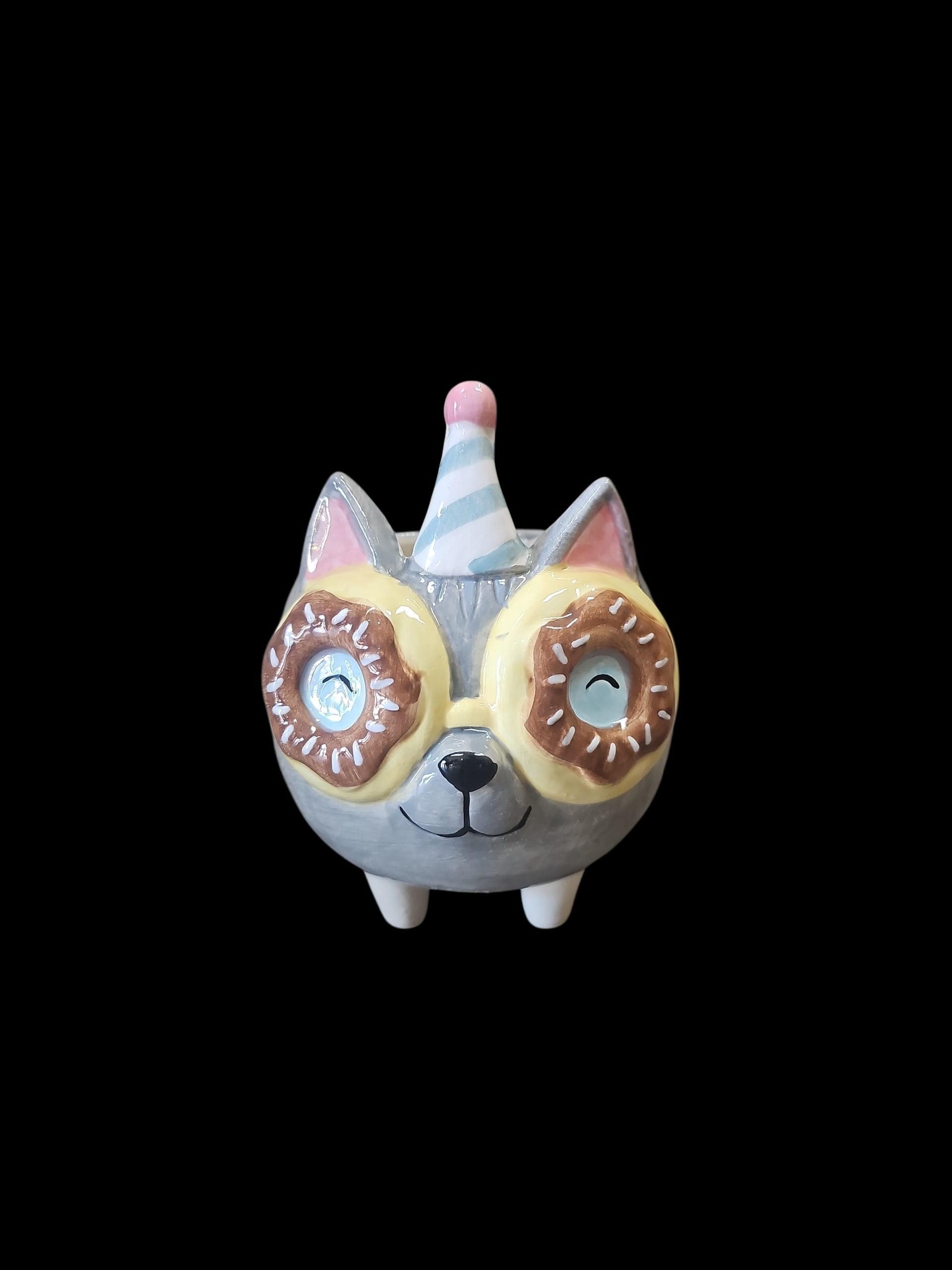 Donut Cat Planter